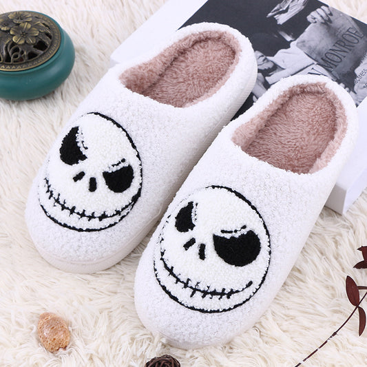 Jack Skellington-Like Cozy Halloween Slippers