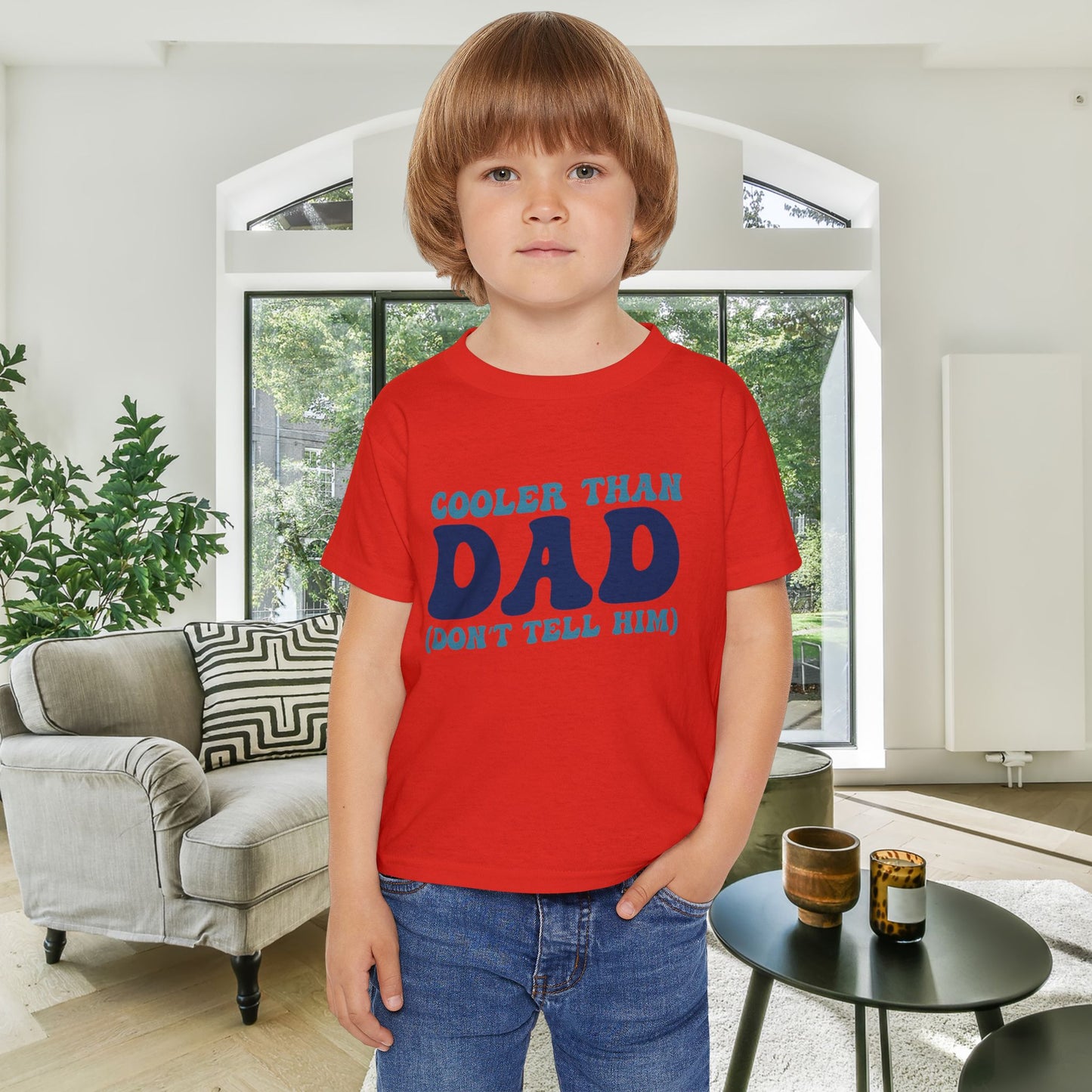 Cooler Than Dad (Don't Tell Him) Heavy Cotton™ Toddler T-shirt