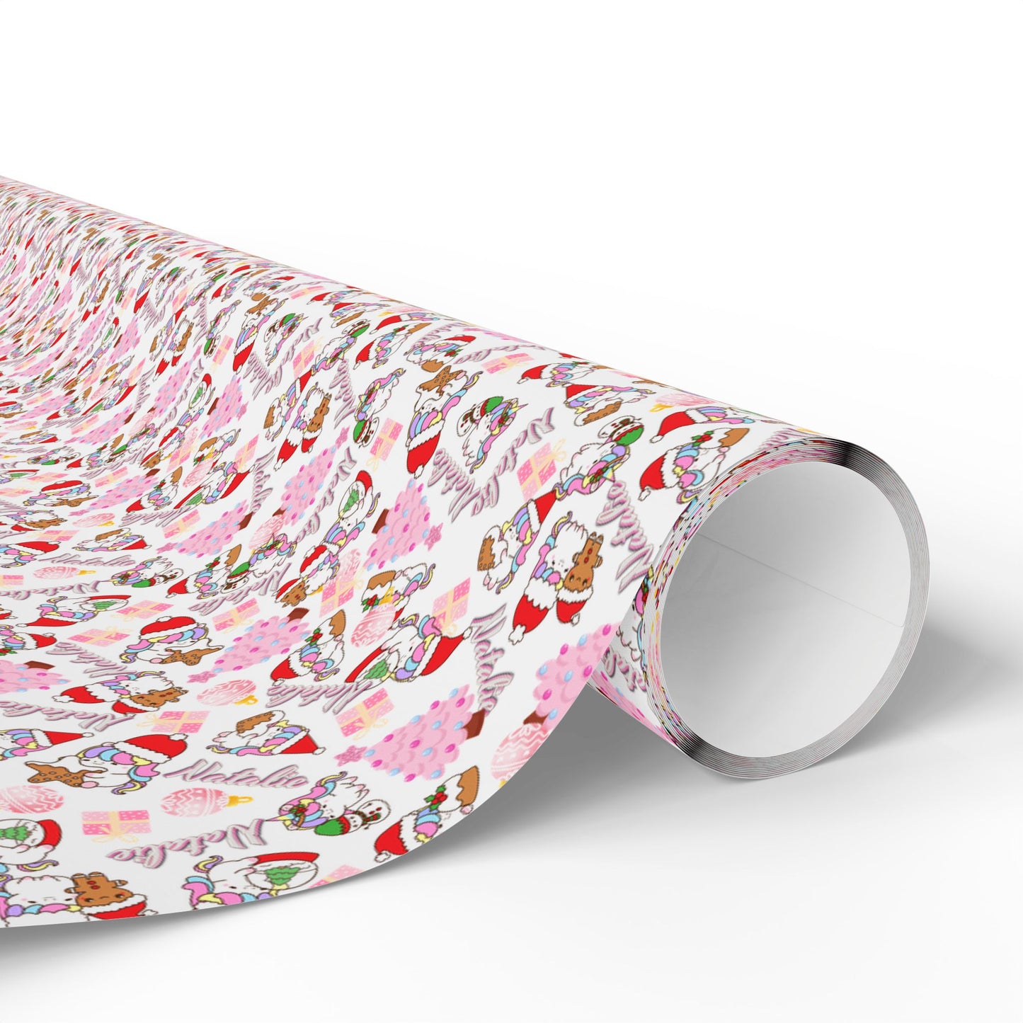 Christmas Unicorn 2 Custom Name Wrapping Paper (Natalie)