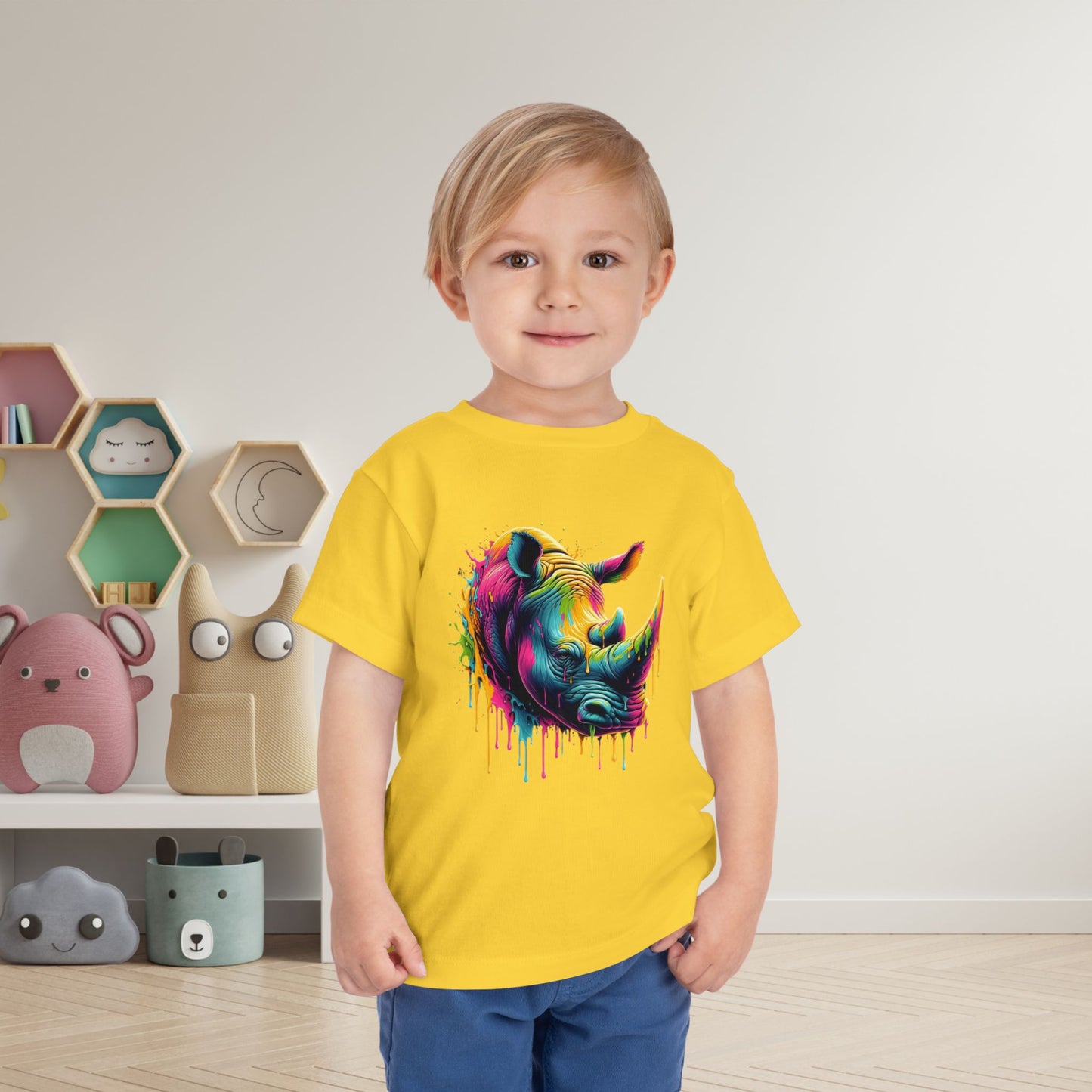 Colorful Rhino Toddler Tee