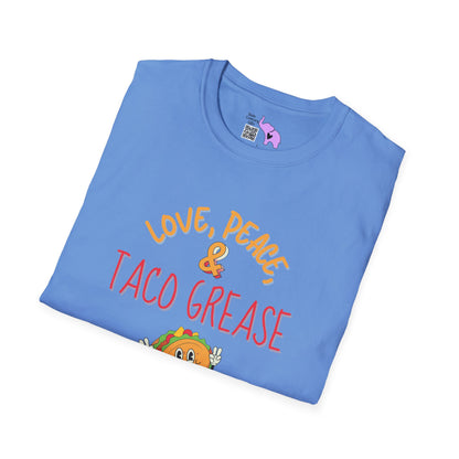 Love, Peace, & Taco Grease Adult T-shirt