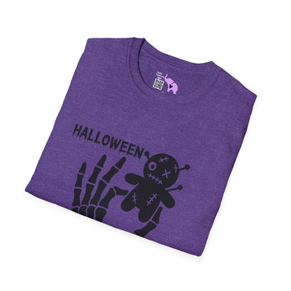 Halloween Vibes (Skeleton Hand & Voodoo Doll) Adult T-shirt