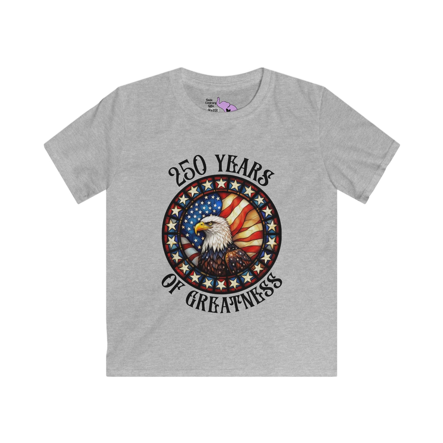 250 Years of Greatness (Stained Glass Eagle) Youth Softstyle Tee
