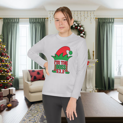 I'm The Boss Elf Youth Long Sleeve Tee