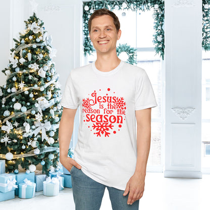 Jesus Is The Reason For The Season Snowflake Adult T-shirt