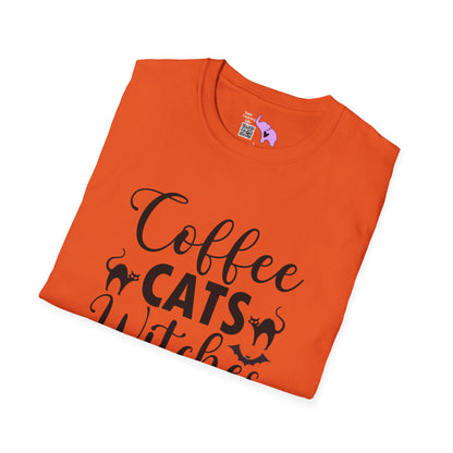 Coffee Cats Witches & Spells Adult T-shirt