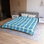 Ocean Sunset Plaid Microfiber Duvet Cover