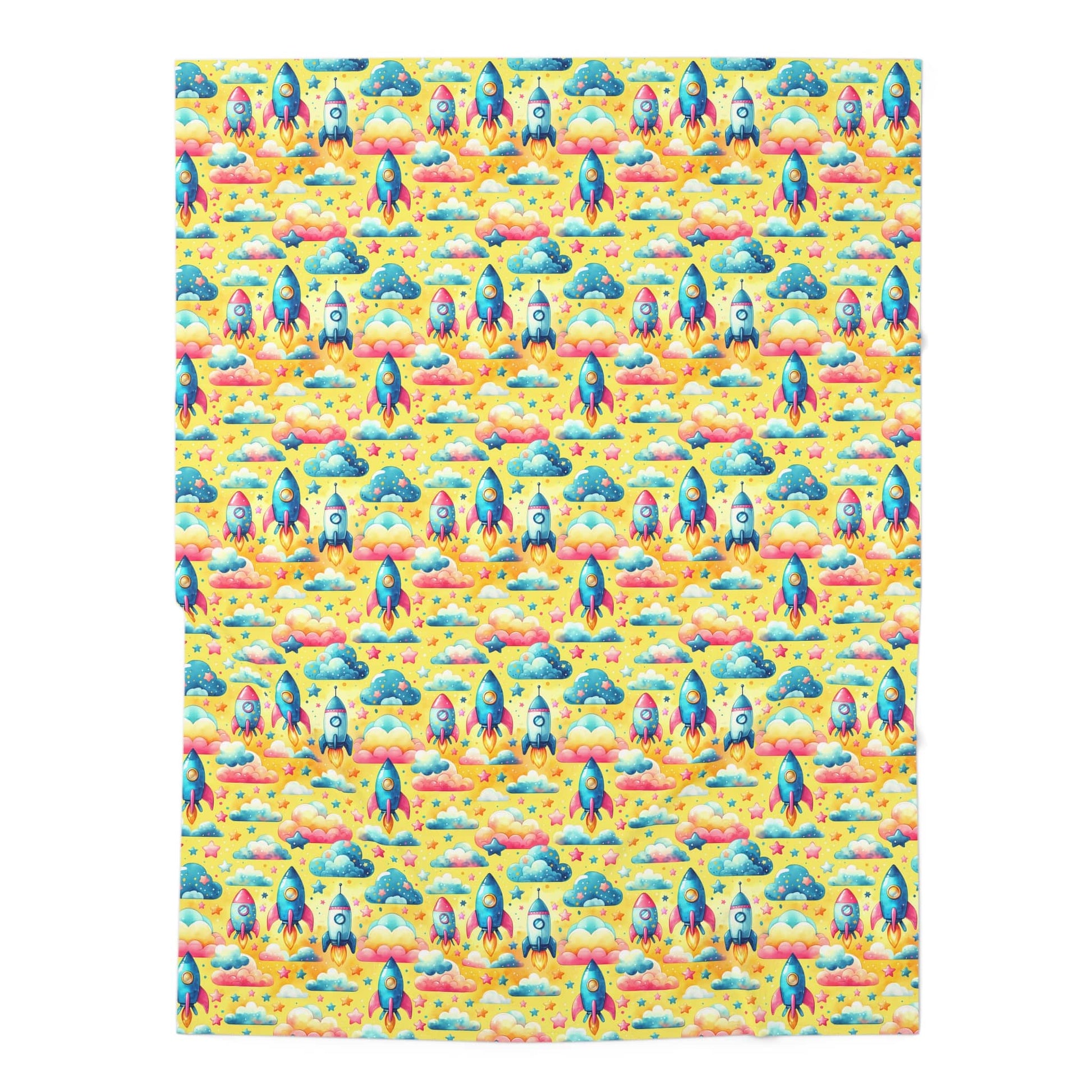 Pastel Rocket Dreams Swaddle Blanket