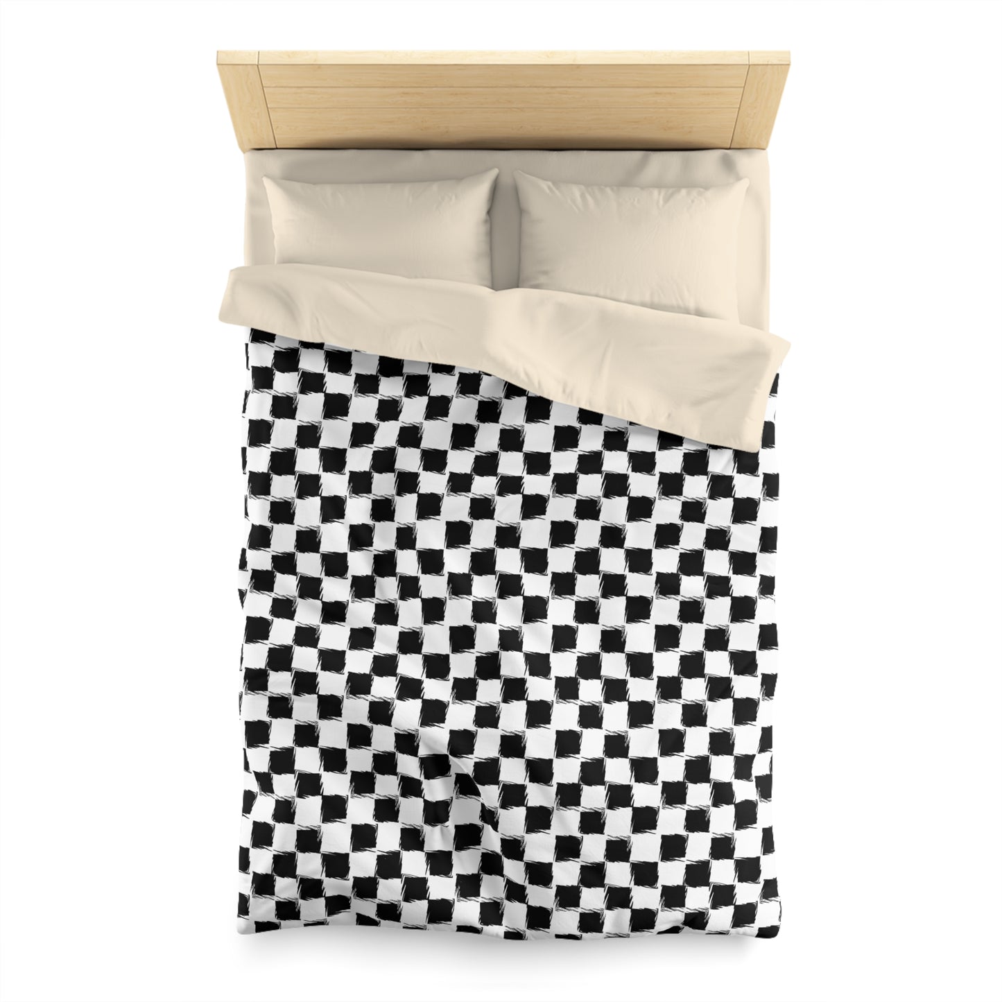 Distorted Check Microfiber Duvet Cover