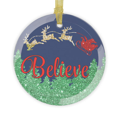 Believe Glass Ornament