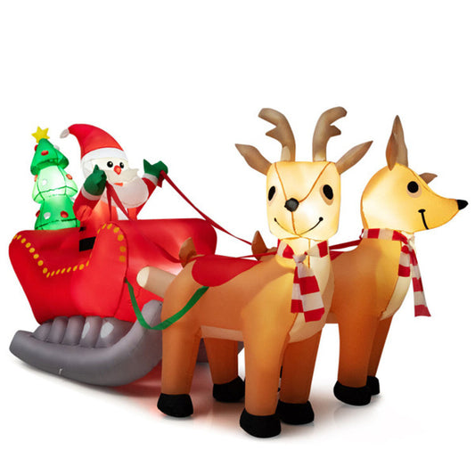 Lighted Inflatable Santa Riding Sled – 7.2FT Christmas Yard Decor
