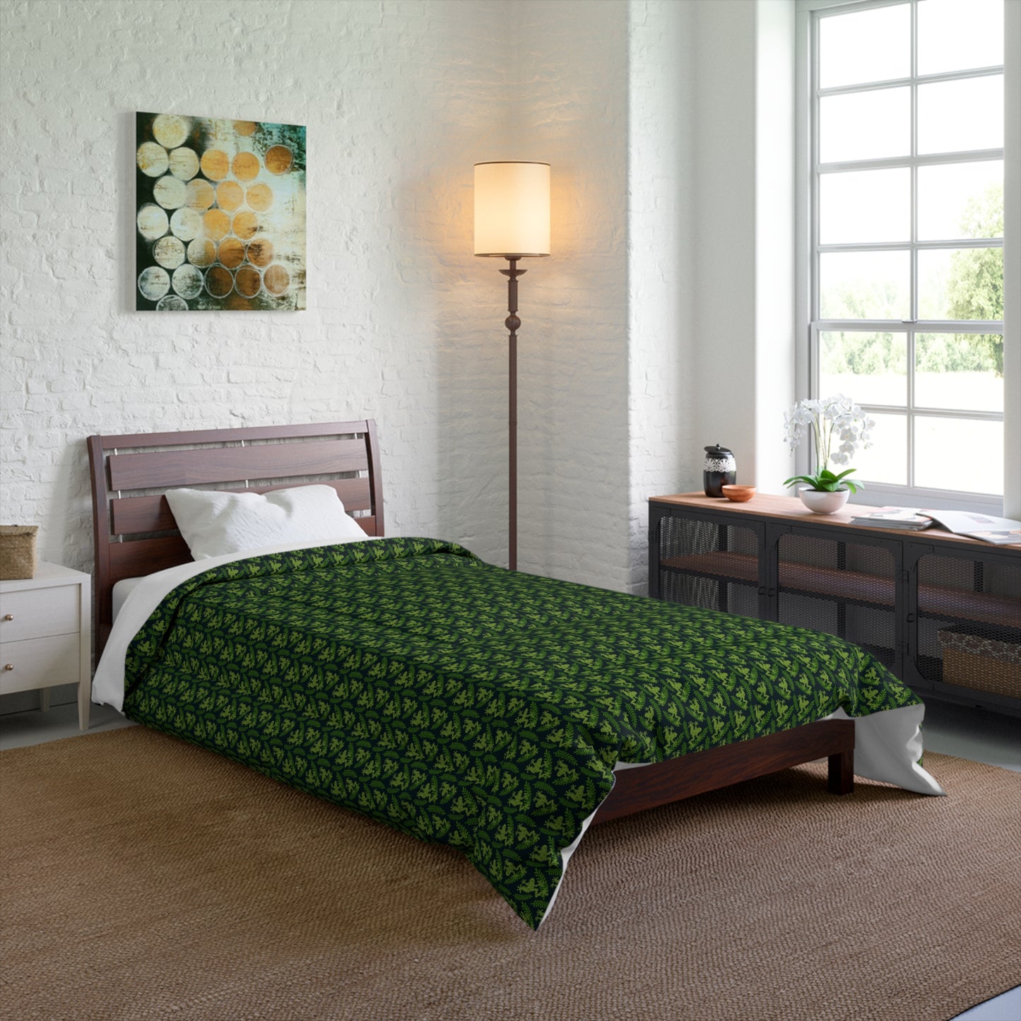 Emerald Canopy Frogs Comforter