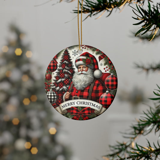 Jolly Santa Wishes Ceramic Ornaments - Set (1-20 pcs)