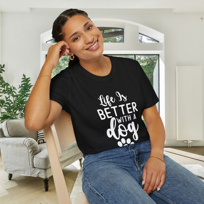 Life Is Better With A Dog Adult T-shirt