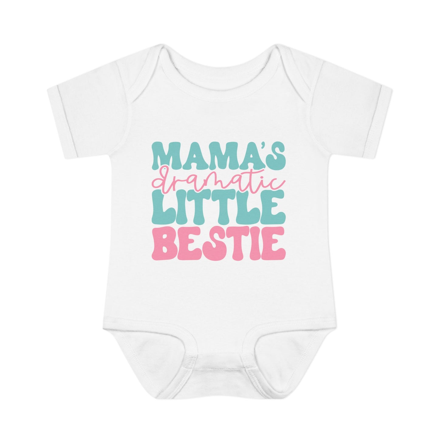Mama's Dramatic Little Bestie Baby Rib Bodysuit