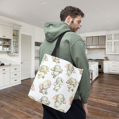 Dancing Elephants Canvas Tote Bag