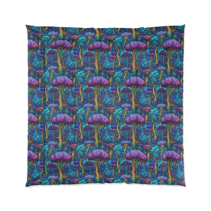 Trippy Purple Mushroom Comforter