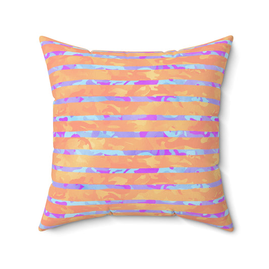 Split Spectrum Camo Throw Pillow