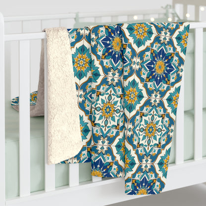 Mediterranean Lace Sherpa Fleece Blanket