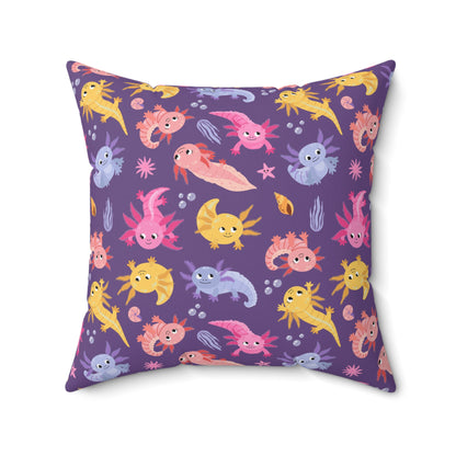 Axolotl Adventures Throw Pillow