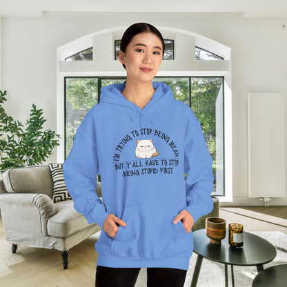 I'm Trying To Stop Being Mean... Heavy Blend™ Hooded Sweatshirt