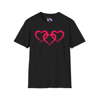 Triple Heart Adult Unisex Tshirt