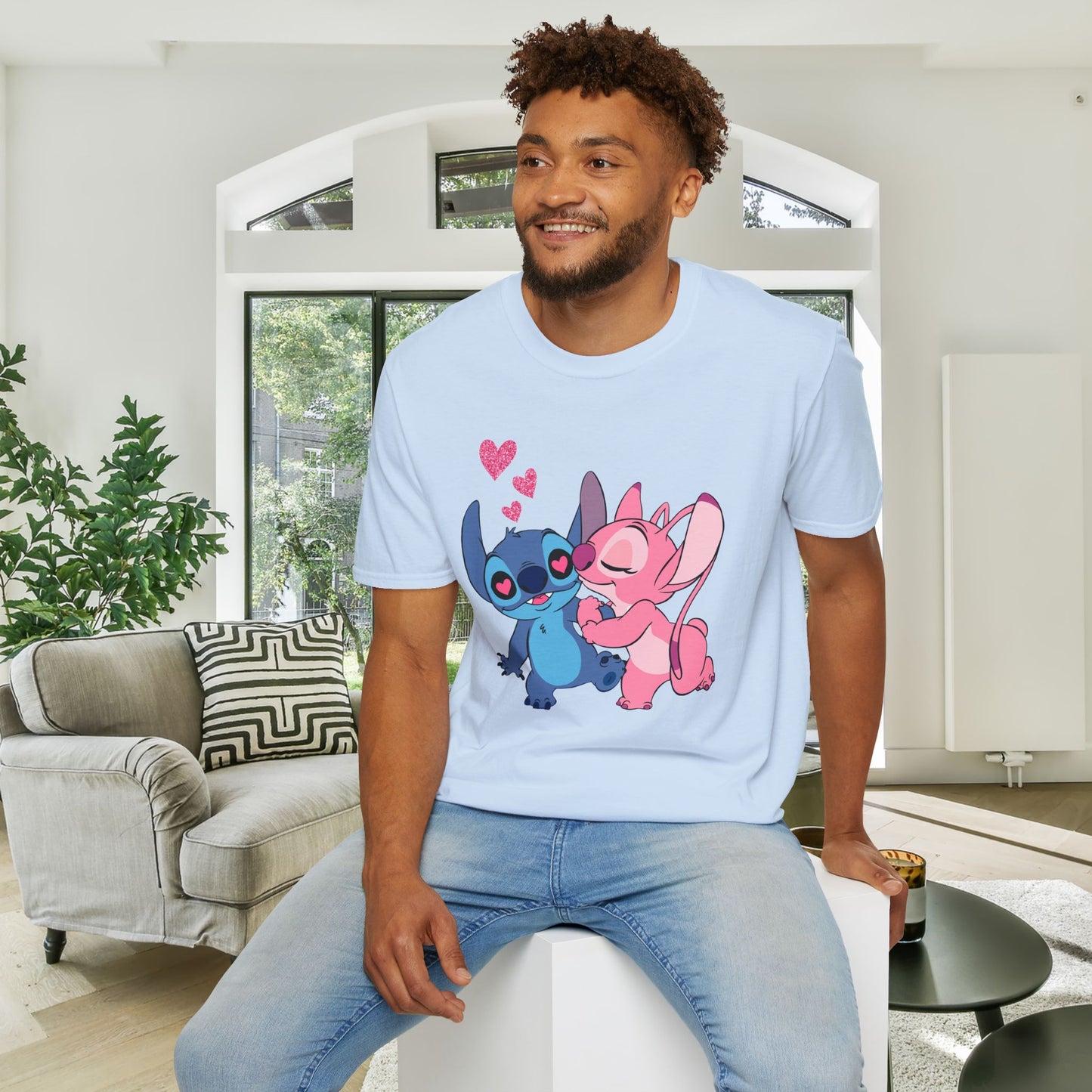 Valentine Stitch Kisses Adult Unisex Tshirt