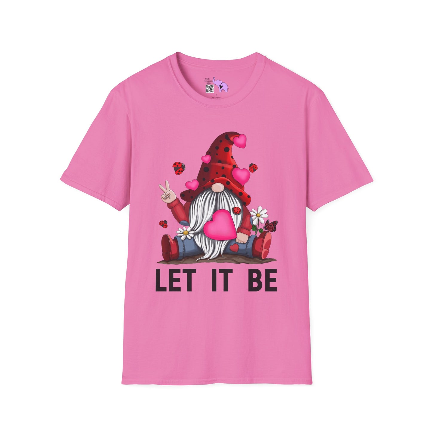 Let It Be Valentine Gnome Peace Sign Adult T-shirt