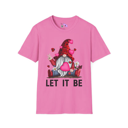 Let It Be Valentine Gnome Peace Sign Adult T-shirt