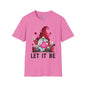 Let It Be Valentine Gnome Peace Sign Adult T-shirt