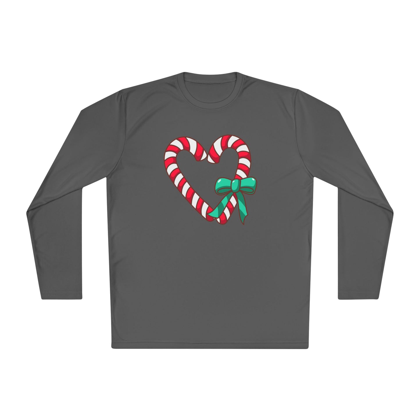 Candy Cane Heart Adult Long Sleeve Tee