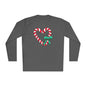 Candy Cane Heart Adult Long Sleeve Tee