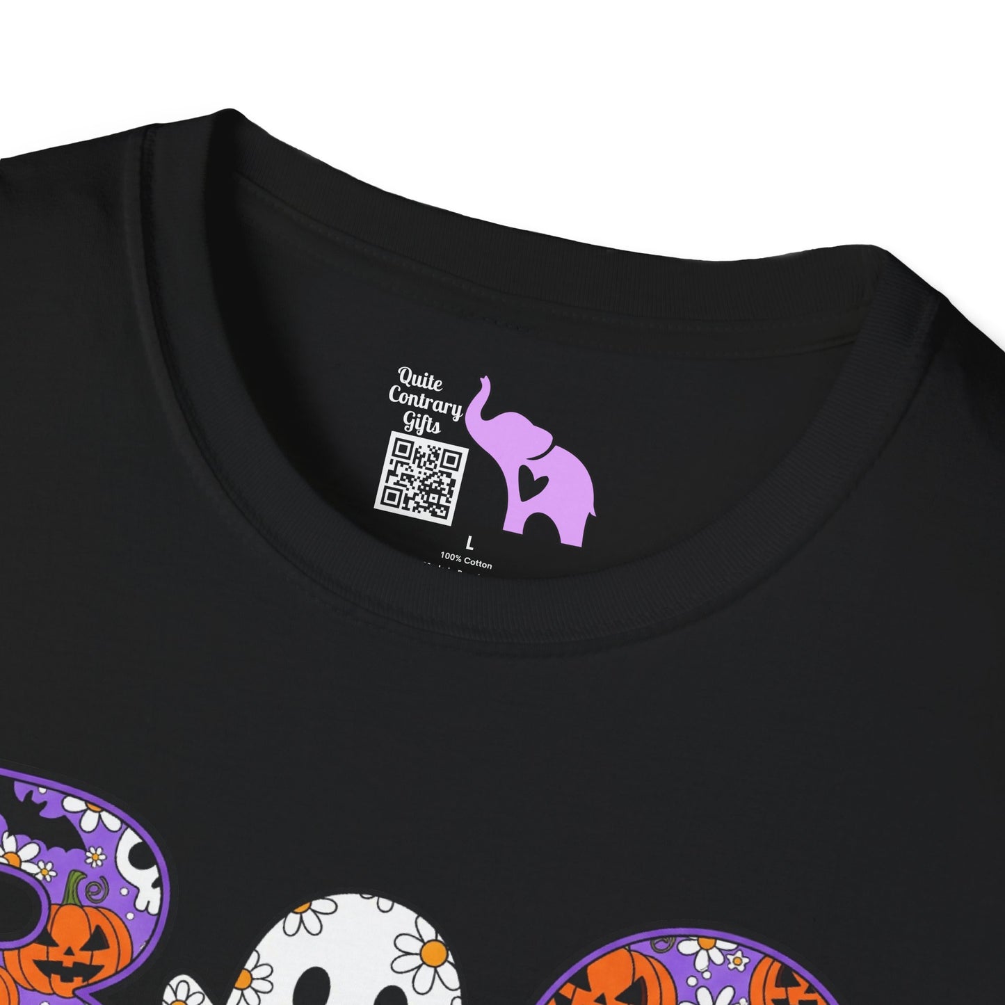 Cute Floral Boo w/Ghost Adult T-shirt
