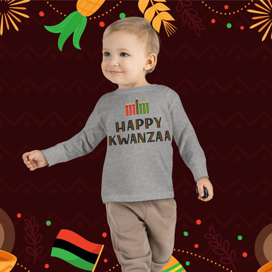 Happy Kwanzaa (Kinara)Toddler Long Sleeve Tee