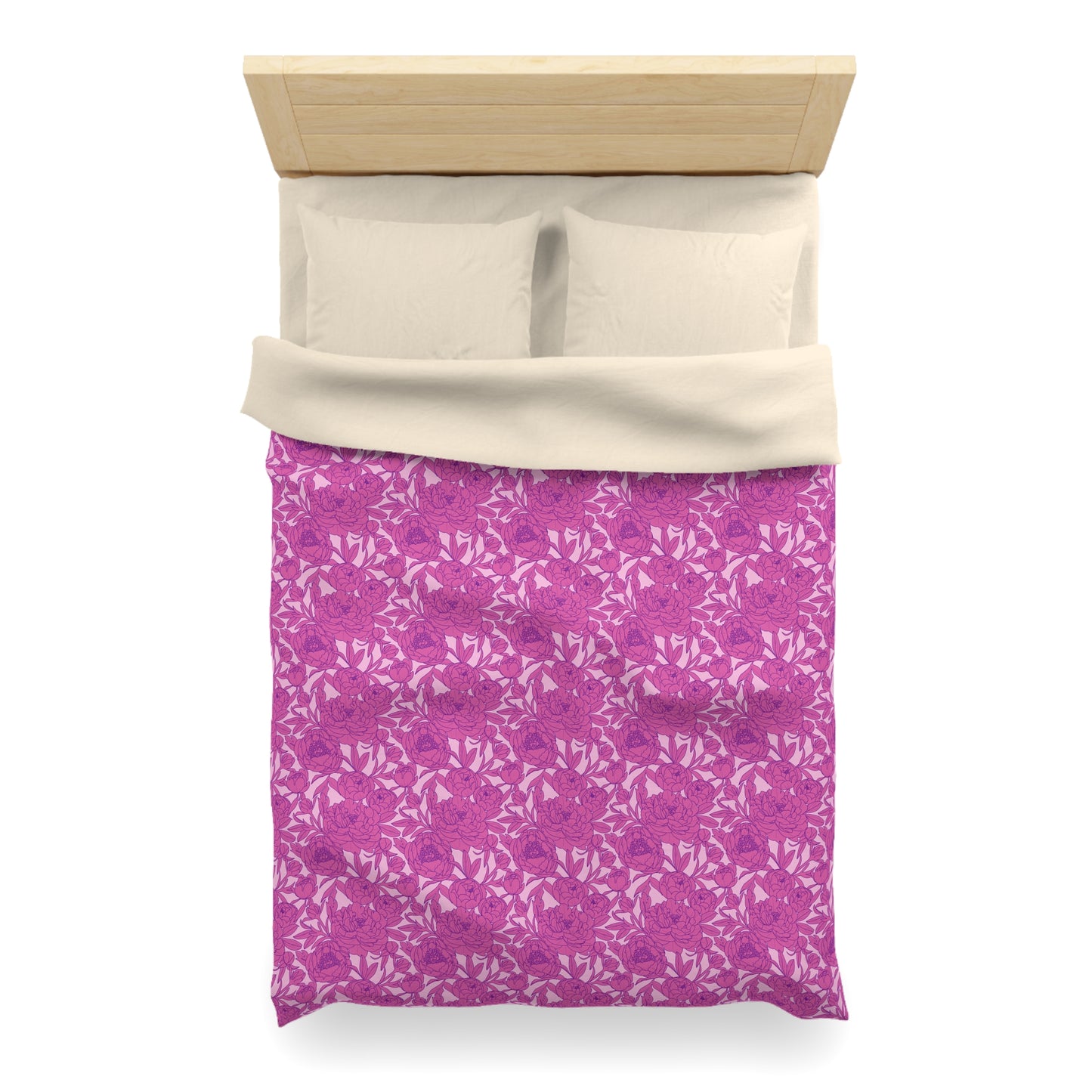 Blush Peony Garden Microfiber Duvet Cover