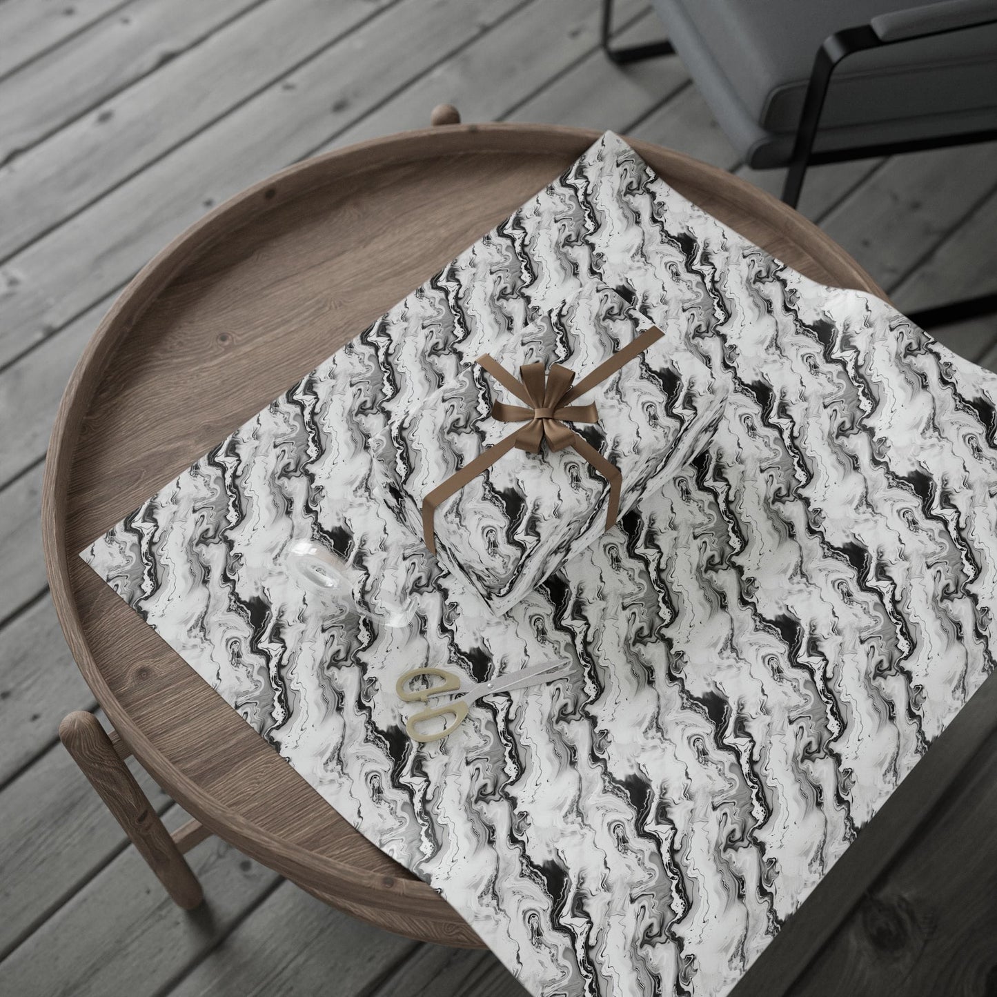 Frost Veil Marble Wrapping Paper