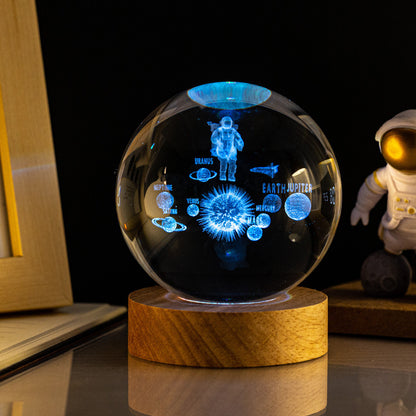 Crystal Ball Night Light: Milky Way, Solar System, Rain Cloud, Astronaut, Christmas, Whale, Heart, Jellyfish