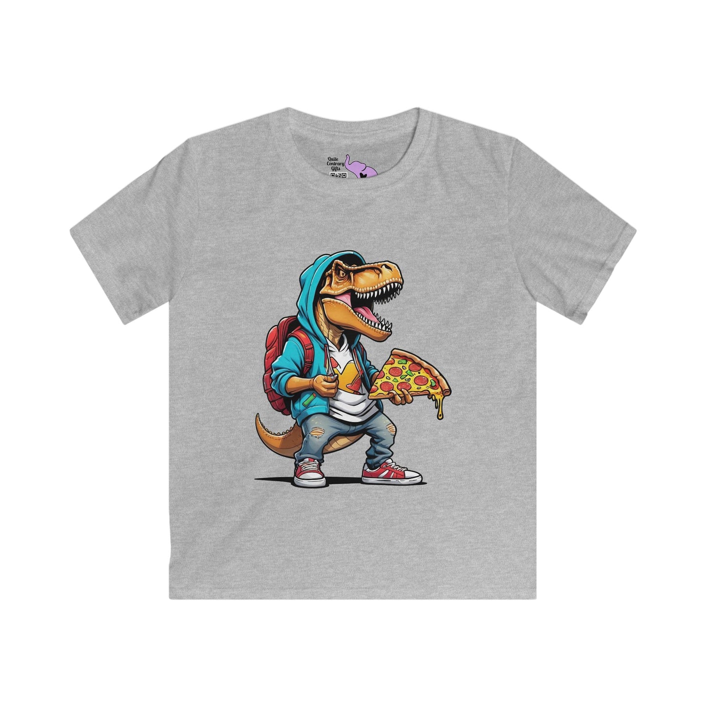 Dinosaur w/Pizza Youth Softstyle Tee