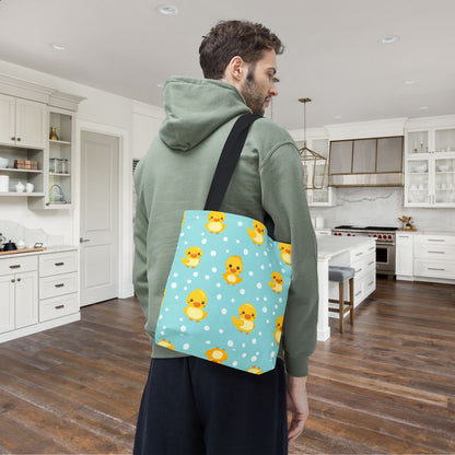 Ducky Dot Parade Canvas Tote Bag