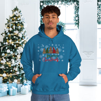 Merry Christmas Checkered Trees Adult Heavy Blend™ Hoodie