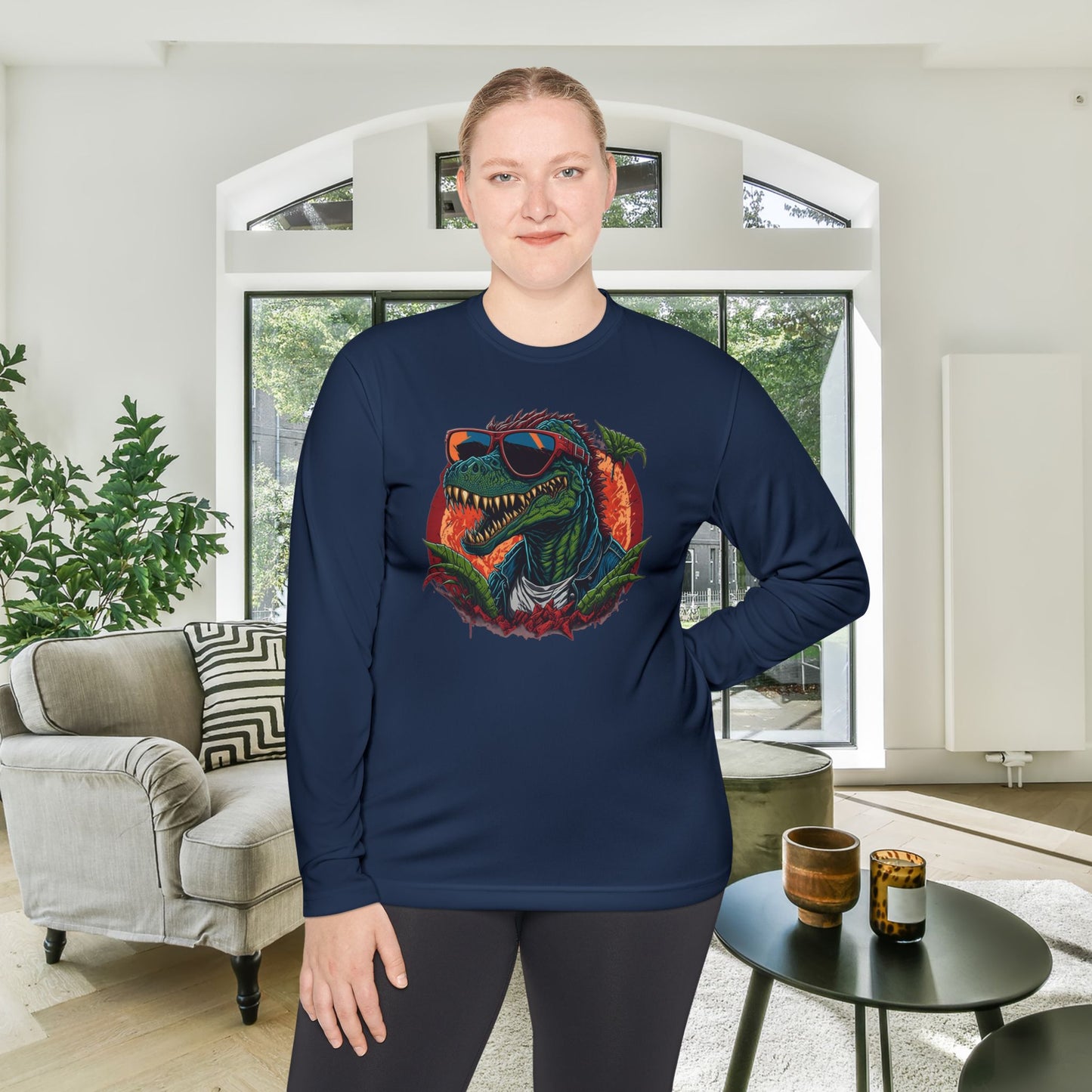 Cool Dinosaur Adult Long Sleeve Tee