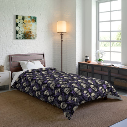 Midnight Lavender Skulls Comforter