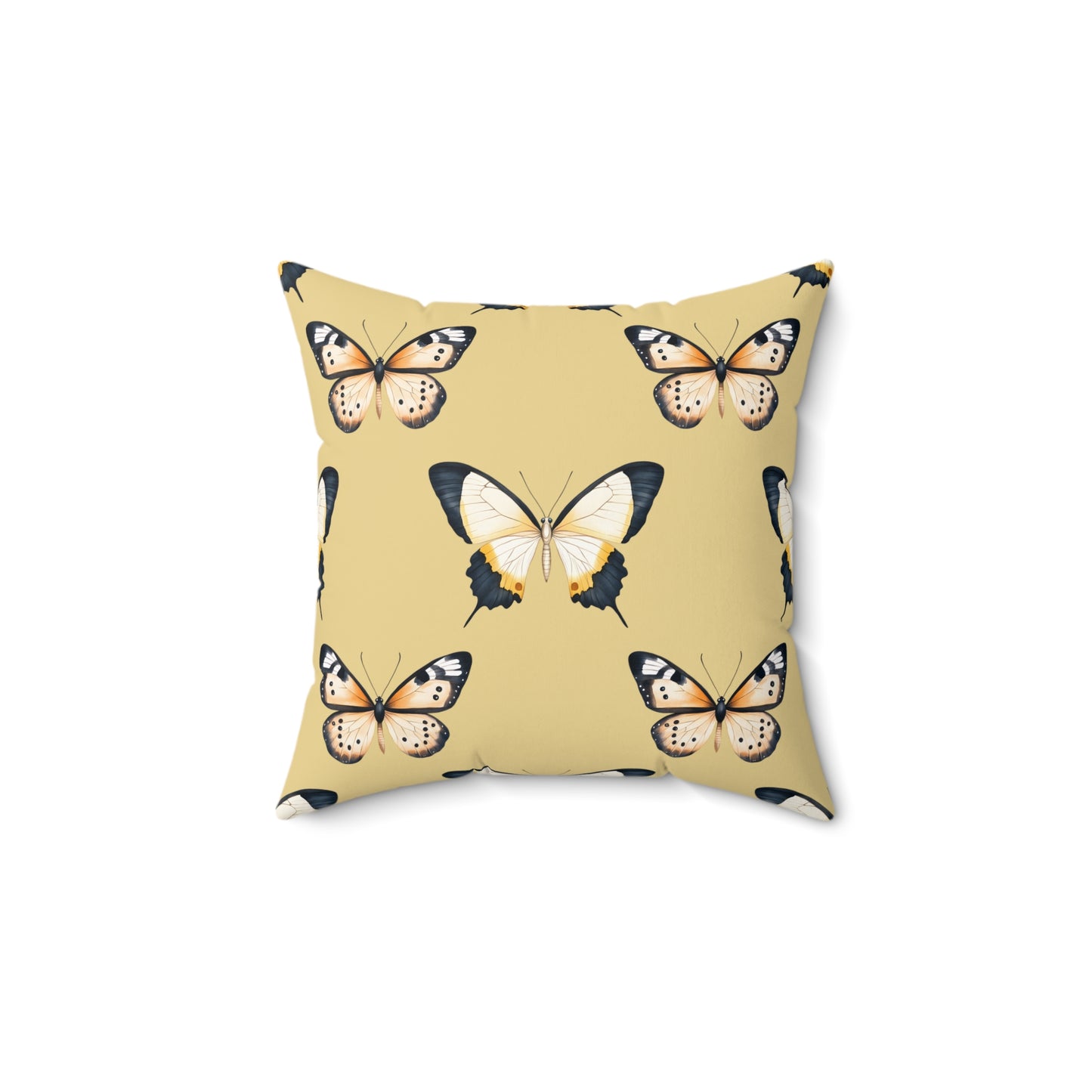 Golden Flutter Throw Pillow
