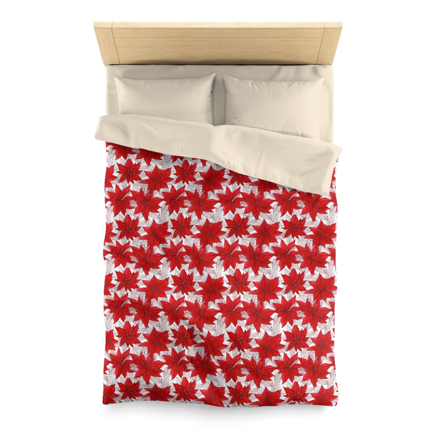 Christmas Blossom Sketch Microfiber Duvet Cover