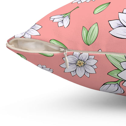 Jasmine Blush Garden Throw Pillow