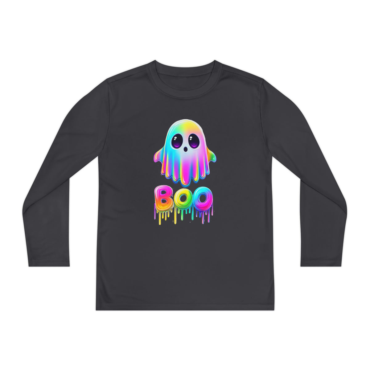 Neon Ghostly Boo Youth Long Sleeve Tee