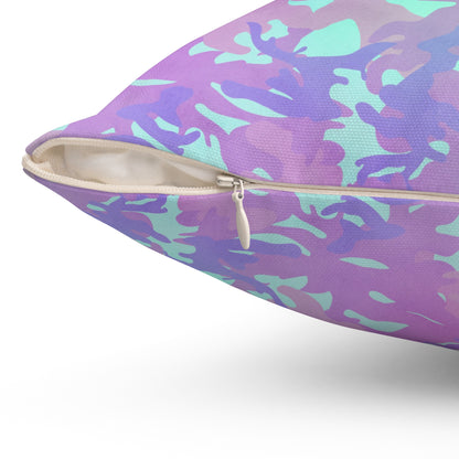 Lavender Mist Camo Throw Pillow