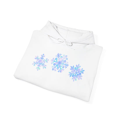 Blue Snowflakes Adult Heavy Blend™ Hooded Sweatshirt