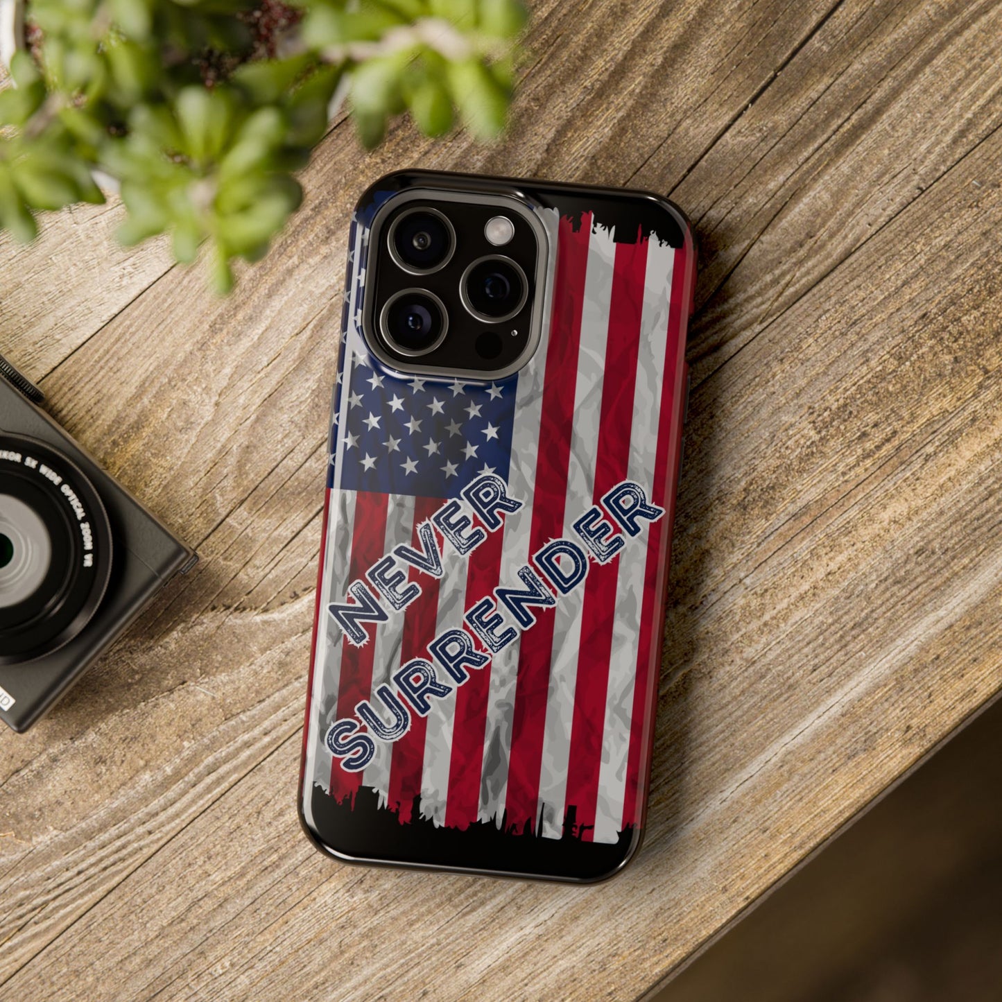 Never Surrender American Flag Impact-Resistant Cases