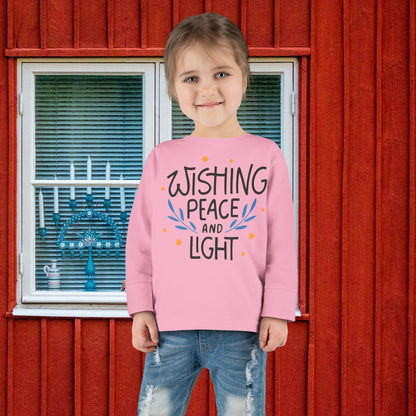 Hanukkah Wishing Peace & Light 3 Toddler Long Sleeve Tee
